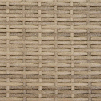 Double Sun Lounger with Canopy and Cushions Beige Poly Rattan