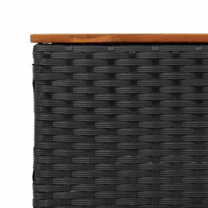 3 Piece Patio Sofa Set with Cushions Black Poly Rattan