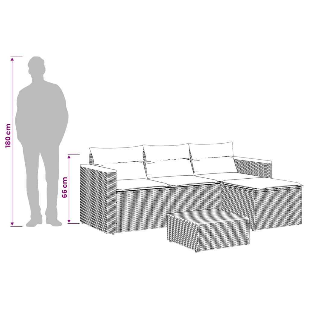 3 Piece Patio Sofa Set with Cushions Black Poly Rattan