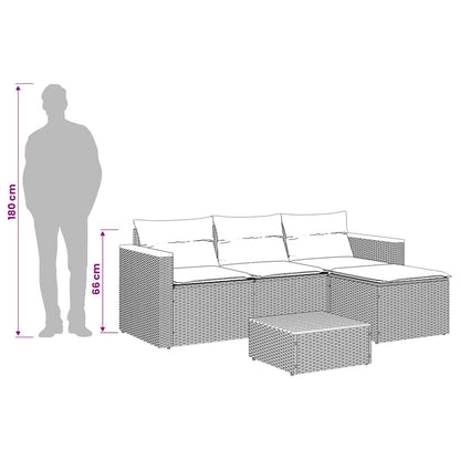 3 Piece Patio Sofa Set with Cushions Black Poly Rattan