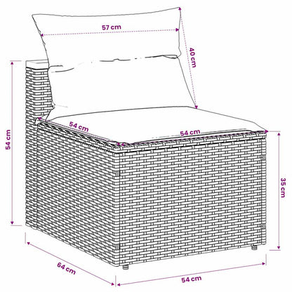 Patio Sofas Armless with Cushions 2 pcs Black Poly Rattan