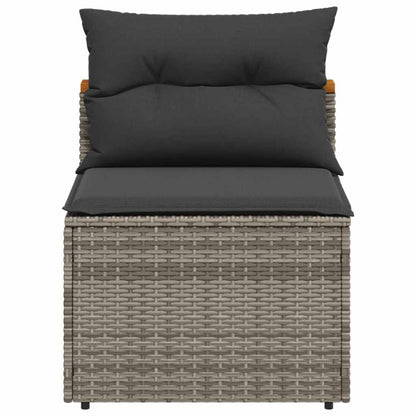 Patio Sofas Armless with Cushions 2 pcs Gray Poly Rattan