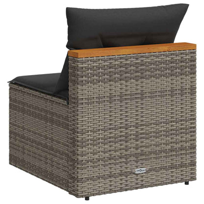 Patio Sofas Armless with Cushions 2 pcs Gray Poly Rattan