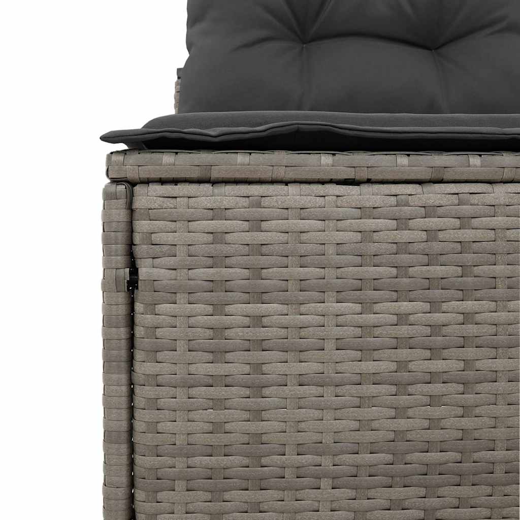 Patio Sofas Armless with Cushions 2 pcs Gray Poly Rattan