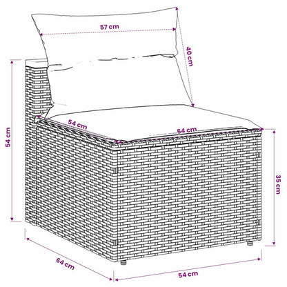 Patio Sofas Armless with Cushions 2 pcs Gray Poly Rattan