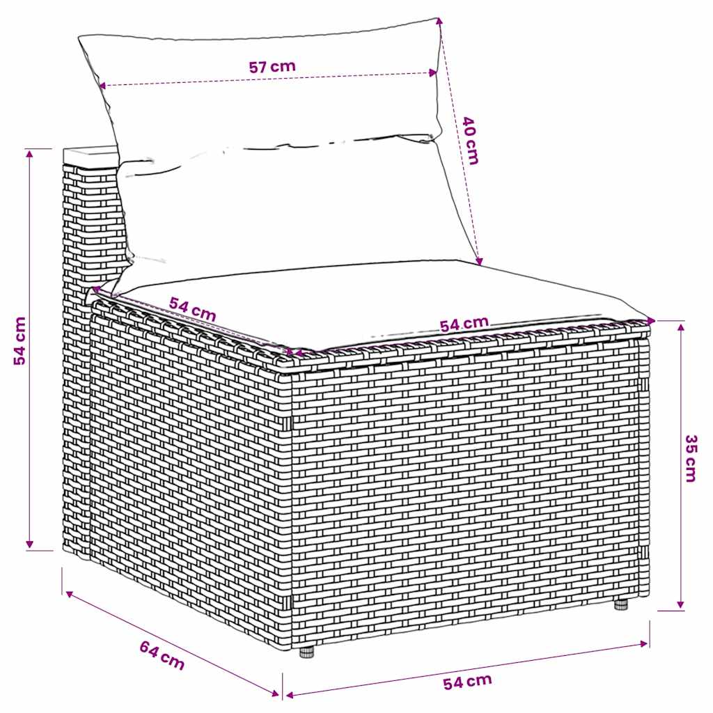 Patio Sofas Armless with Cushions 2 pcs Beige Poly Rattan