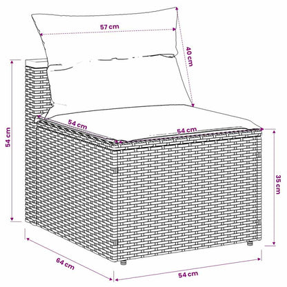 Patio Sofas Armless with Cushions 2 pcs Beige Poly Rattan