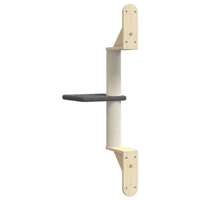 Wall-mounted Cat Tree with Scratching Post Dark Grey 85.5 cm