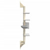 Wall-mounted Cat Tree with Scratching Post Light Grey 180 cm