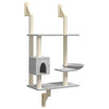 Wall-mounted Cat Tree with Scratching Post Light Grey 153 cm