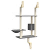 Wall-mounted Cat Tree with Scratching Post Dark Grey 153 cm