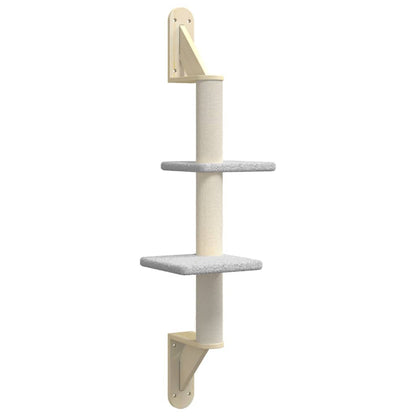 Wall-mounted Cat Tree with Scratching Post Light Grey 108 cm