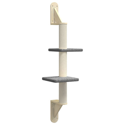 Wall-mounted Cat Tree with Scratching Post Dark Grey 108 cm