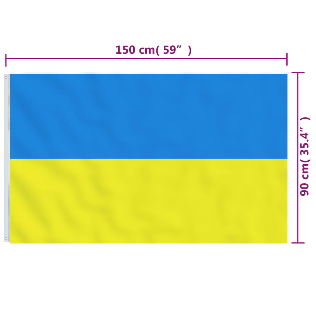 Ukraine Flag with Brass Grommets 90x150 cm