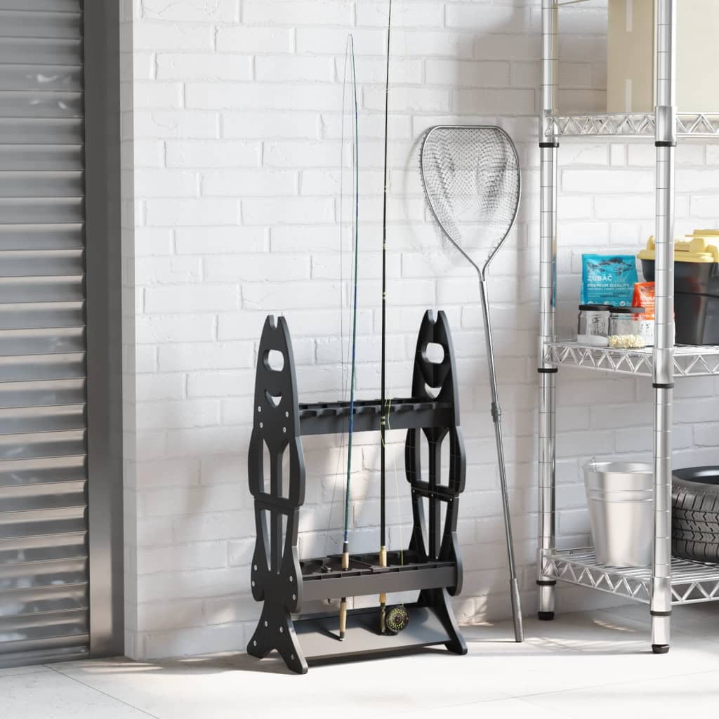 Fishing Rod Rack for 16 Rods Black