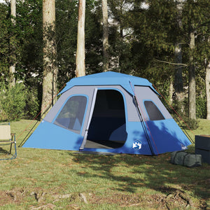 Family Tent 6-Person Blue Quick Release Waterproof