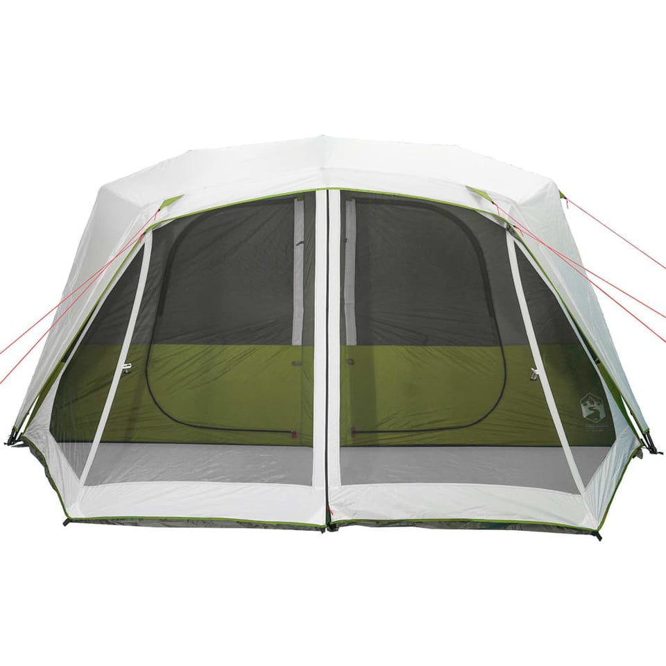 Family Tent with LED 10-Person Light Green Quick Release