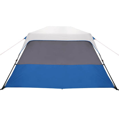 Family Tent with LED 6-Person Light Blue Quick Release