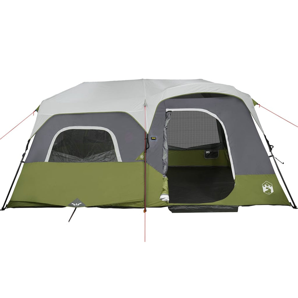 Family Tent with LED 9-Person Light Green Quick Release