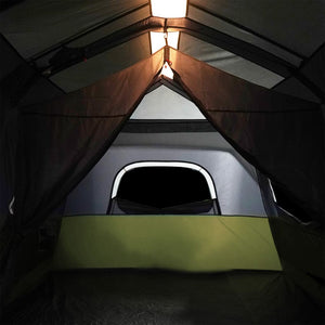 Family Tent with LED 9-Person Light Green Quick Release