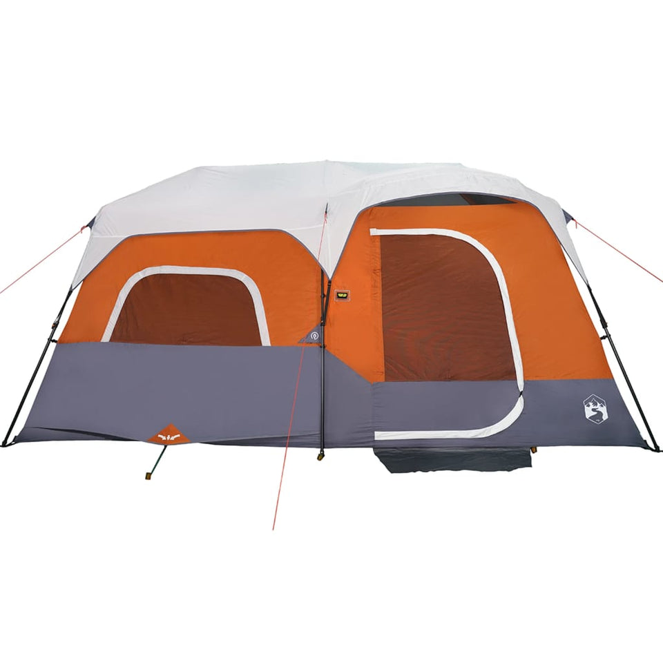 Family Tent with LED 9-Person Light Grey and Orange Quick Release