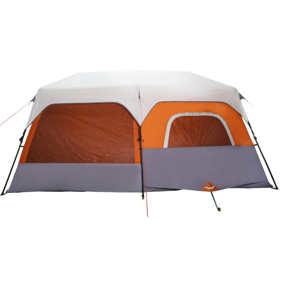 Family Tent with LED 9-Person Light Grey and Orange Quick Release