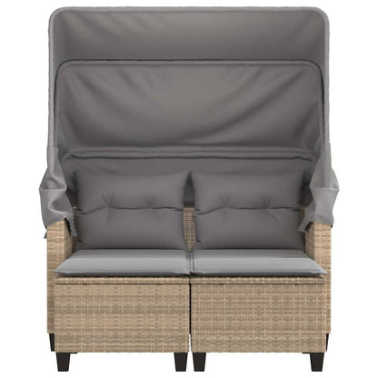 Garden Sofa | Beige | PE Rattan | 2-seater | Removable Covers