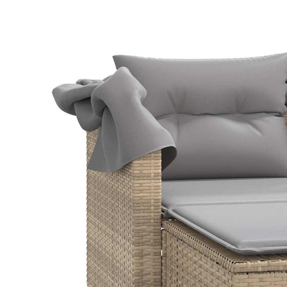 Garden Sofa | Beige | PE Rattan | 2-seater | Removable Covers