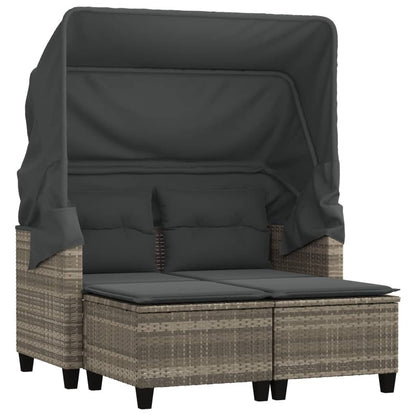 Garden Sofa | Light grey | PE rattan, powder-coated steel, polyester