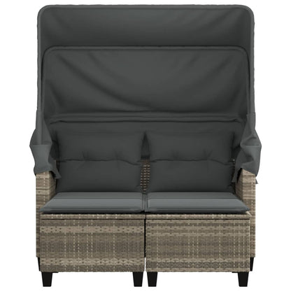 Garden Sofa | Light grey | PE rattan, powder-coated steel, polyester