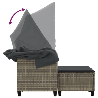 Garden Sofa | Light grey | PE rattan, powder-coated steel, polyester