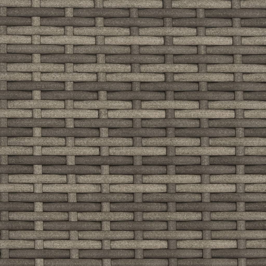 Patio Sofa 2-Seater with Canopy and Stools Gray Poly Rattan