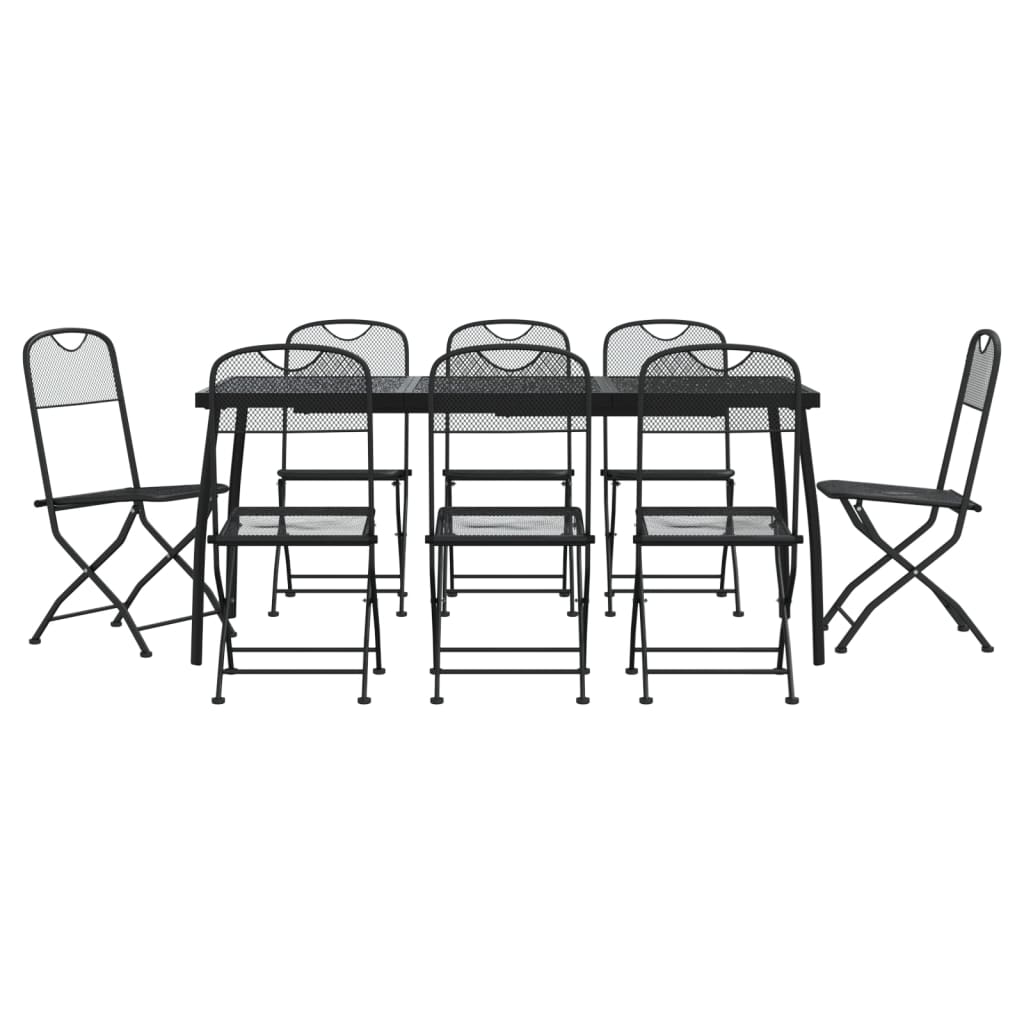 Garden Dining Set | Anthracite | Metal | Medium | Foldable