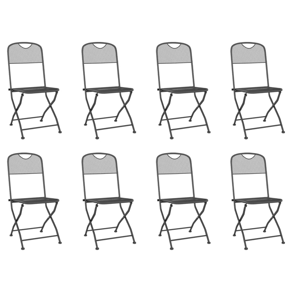Garden Dining Set | Anthracite | Metal | Medium | Foldable