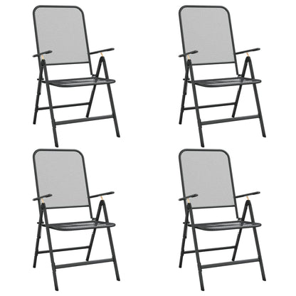 Garden Dining Set | Anthracite | Metal Mesh | 5 Piece Set | Foldable