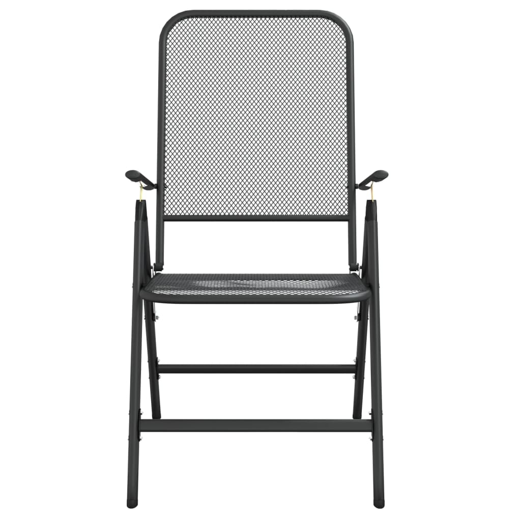 Garden Dining Set | Anthracite | Metal Mesh | 5 Piece Set | Foldable