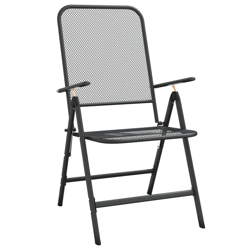 Garden Dining Set | Anthracite | Metal Mesh | Large | Foldable