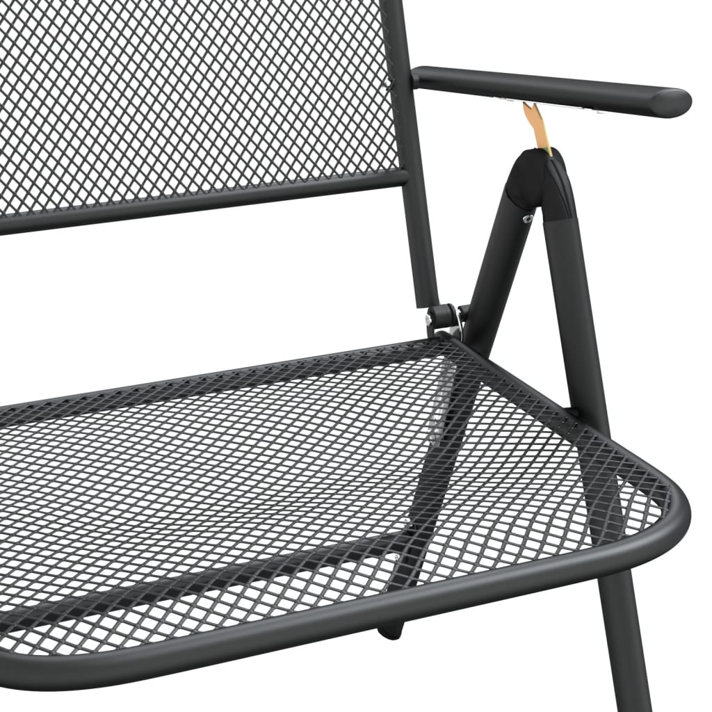 Garden Dining Set | Anthracite | Metal Mesh | Large | Foldable