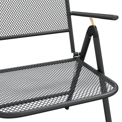 Garden Dining Set | Anthracite | Metal Mesh | Large | Foldable