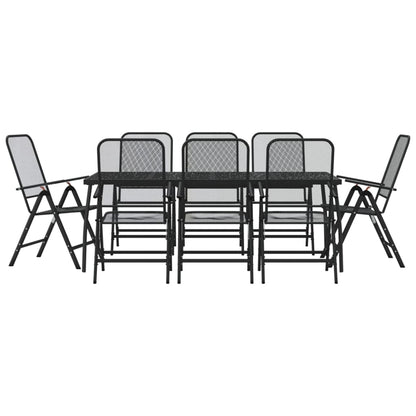 Garden Dining Set | Anthracite | Metal mesh with e-coating finish | Large