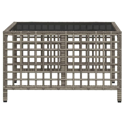 3 Piece Corner Patio Sofa Set with Cushions Gray Poly Rattan