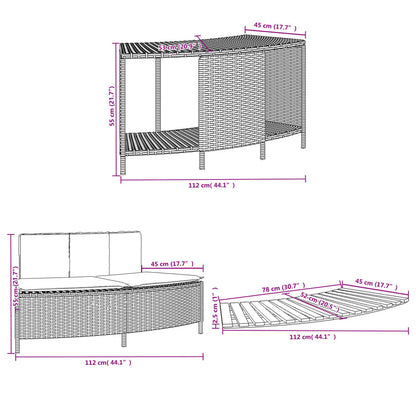 Hot Tub Surround Gray Poly Rattan and Solid Wood Acacia