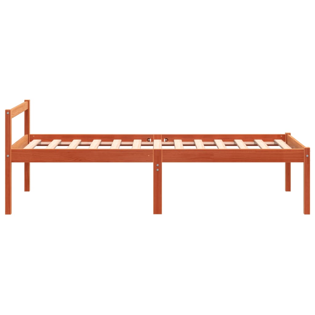 Senior Bed without Mattress Wax Brown 90x190 cm Single Solid Wood Pine