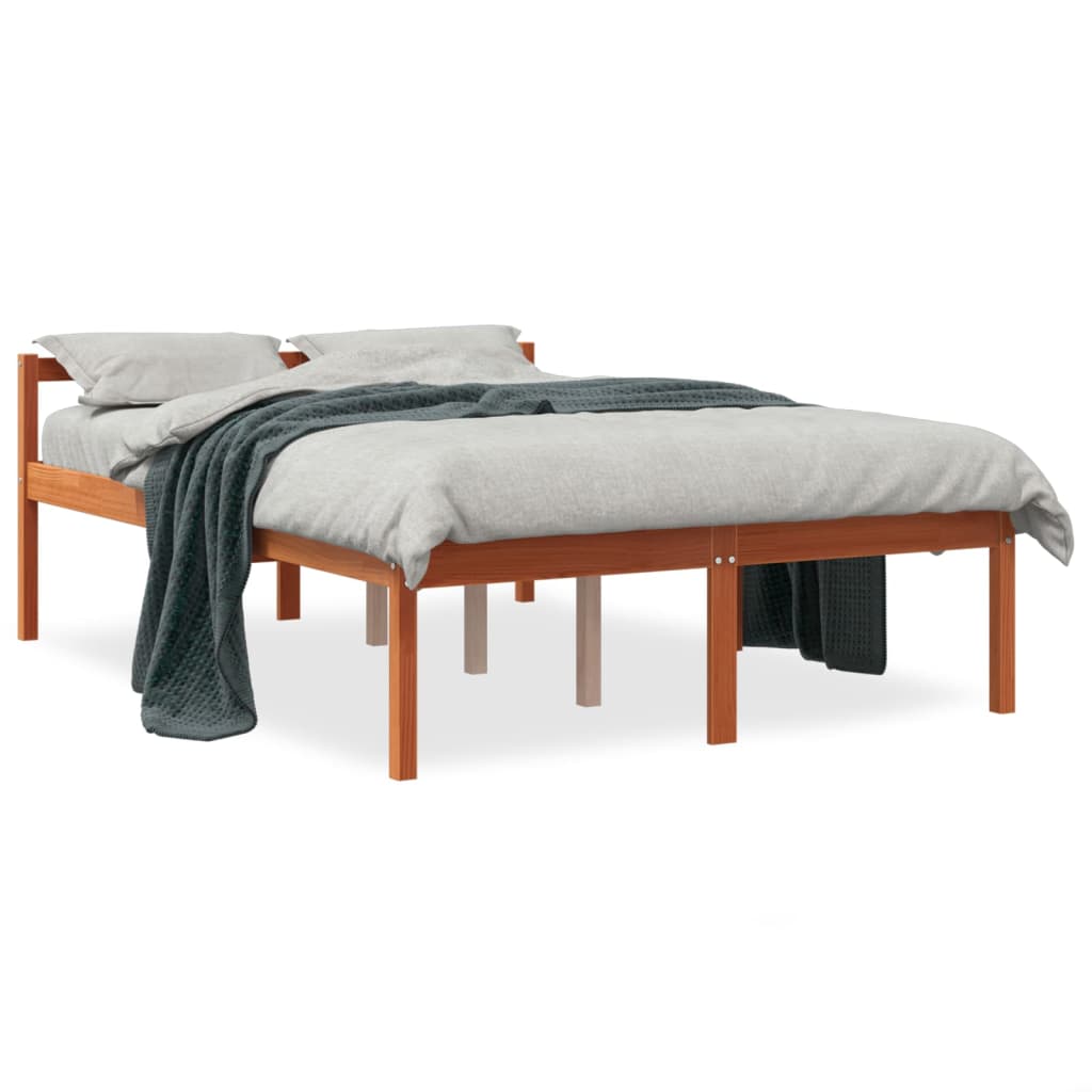 Senior Bed | Wax Brown | Solid Pinewood, Plywood (Slats) | 120x200 cm