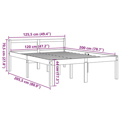 Senior Bed | Wax Brown | Solid Pinewood, Plywood (Slats) | 120x200 cm
