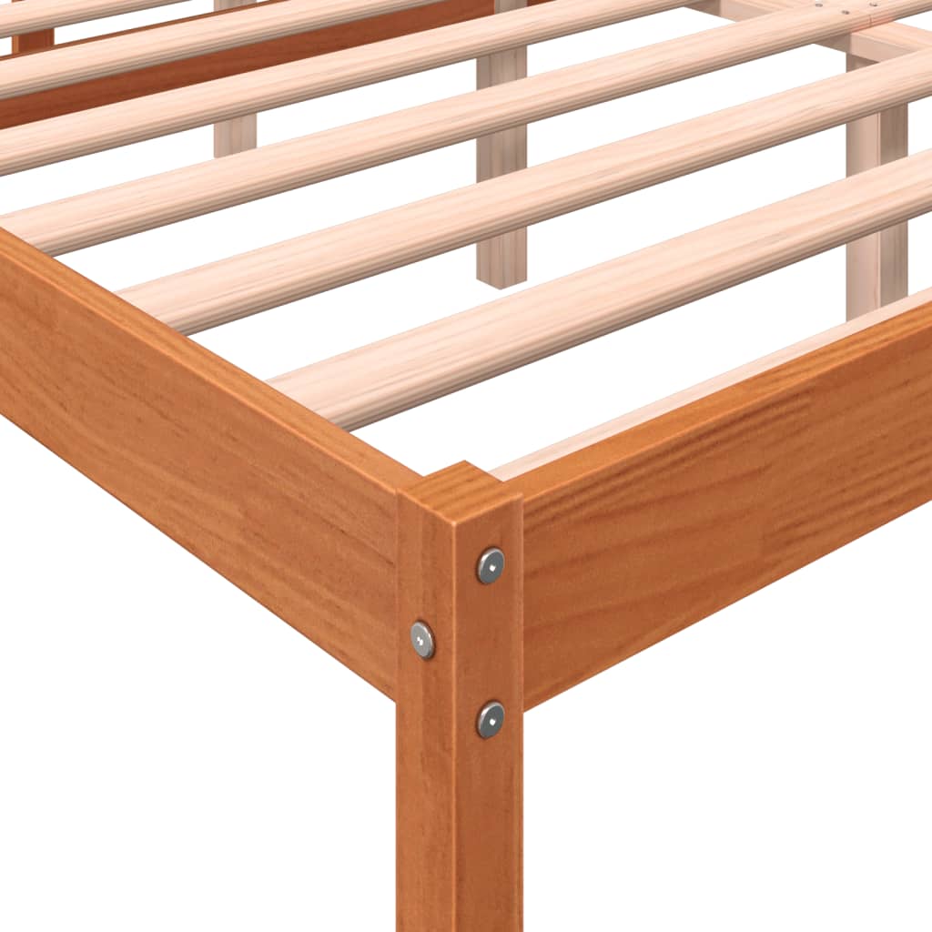 Senior Bed without Mattress Wax Brown 160x200 cm Solid Wood Pine
