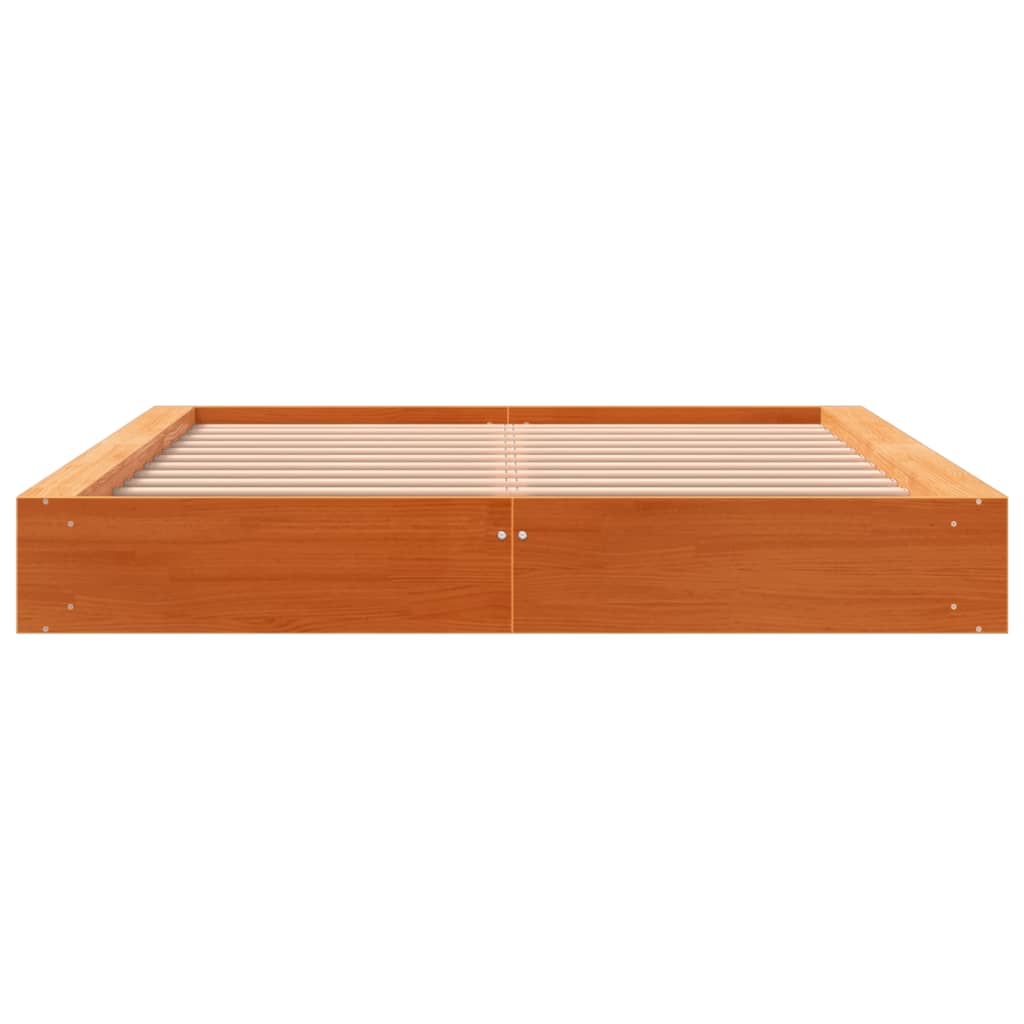 Bed Frame without Mattress Wax Brown 120x200 cm Solid Wood Pine