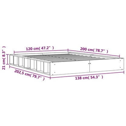 Bed Frame without Mattress Wax Brown 120x200 cm Solid Wood Pine