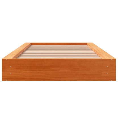 Bed Frame without Mattress Wax Brown 75x190 cm Small Single Solid Wood Pine