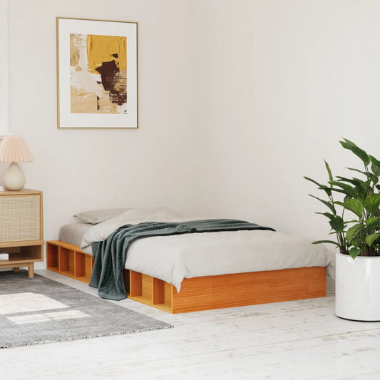 Bed Frame | Wax brown | Solid Pine Wood | Small Single |  Durable